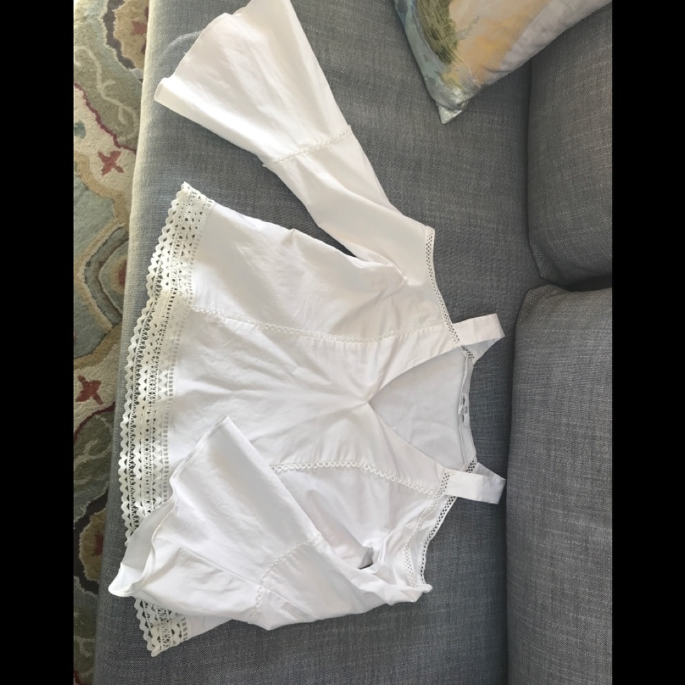 Zac posen white off shoulder blouse